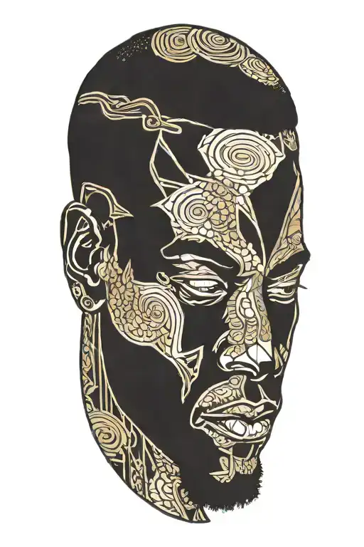 Black Man Wearing Gold 45 Profile