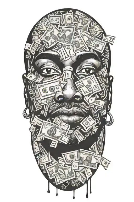 Black Man With Falling Money