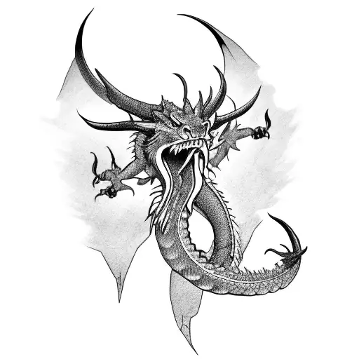 Dragon With Bull Horns