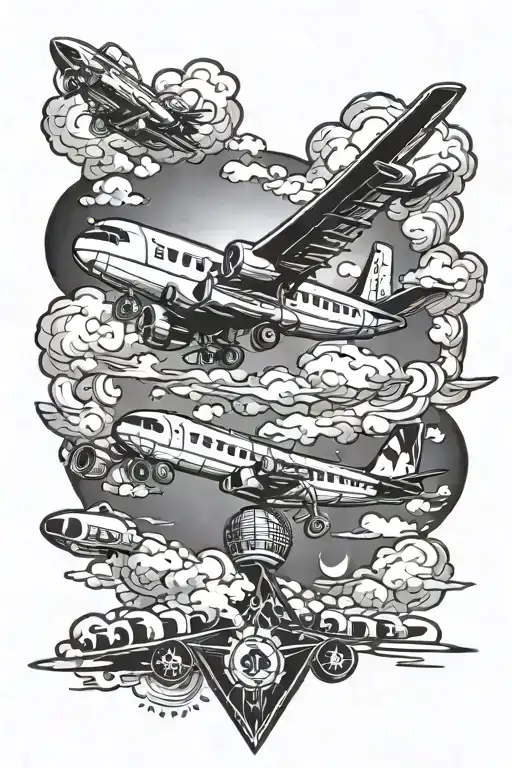 Gamble Dice Airplane Sun Clouds Risk Nothing Gain Nothing