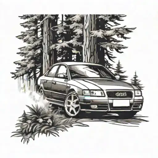 1999 Audi A4 Exiting A Forest