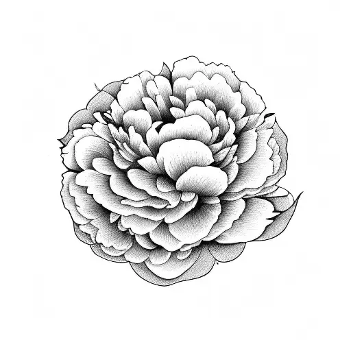 Peony Ornamental Lines Black And White