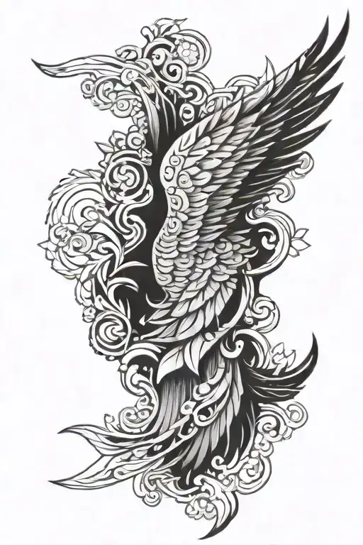 Wing Tattoo On Arm Sleeve