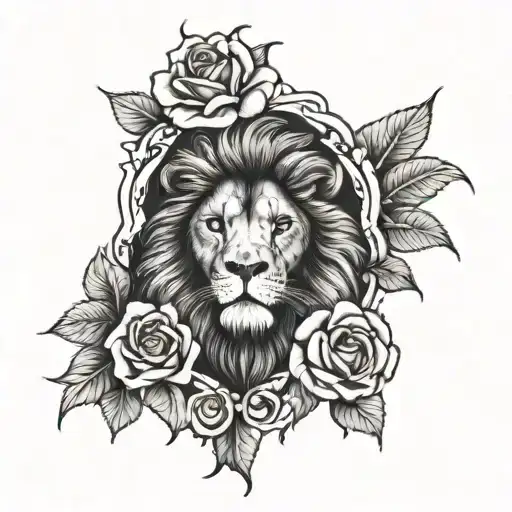 Lion And Rose