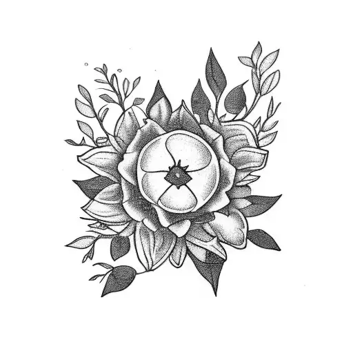 A Minimalistic Design Incorporating The Birth Flowers Of April And 2 Birth Flowers Of January