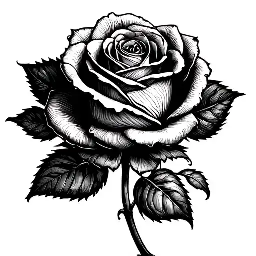 Rose In Dot Work