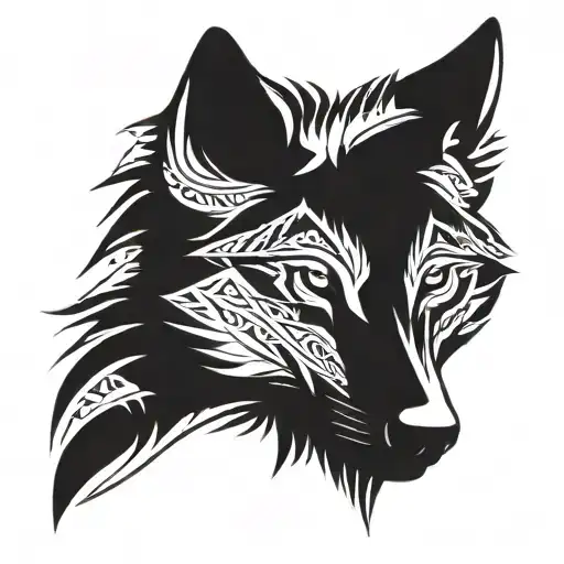 A Wolf With Tribal Patterns Inspired By Different Family Traditions