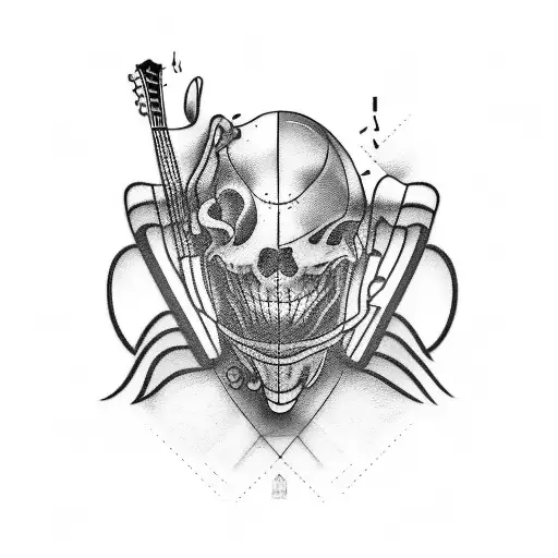 A Tattoo Combining The Client's Passion For Sports And Music