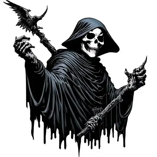 Grim Reaper Horror Comic Book Style