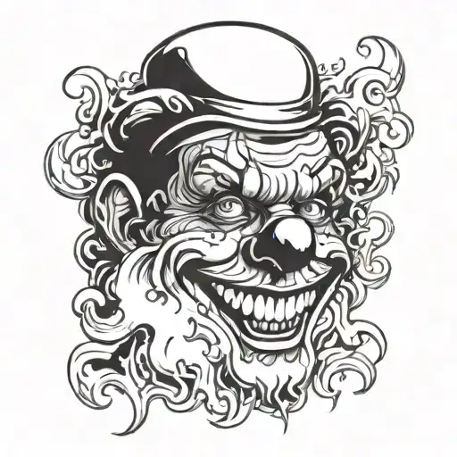 Clown Face With Smoke Coming