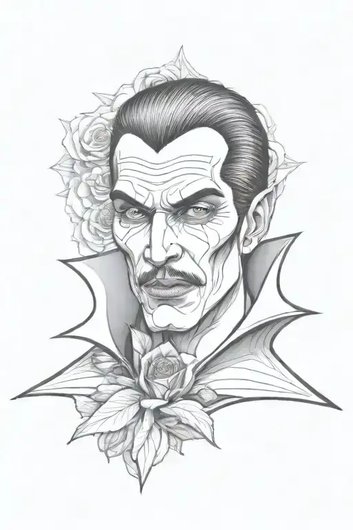Chicano Style Vampire With Roses Blooming