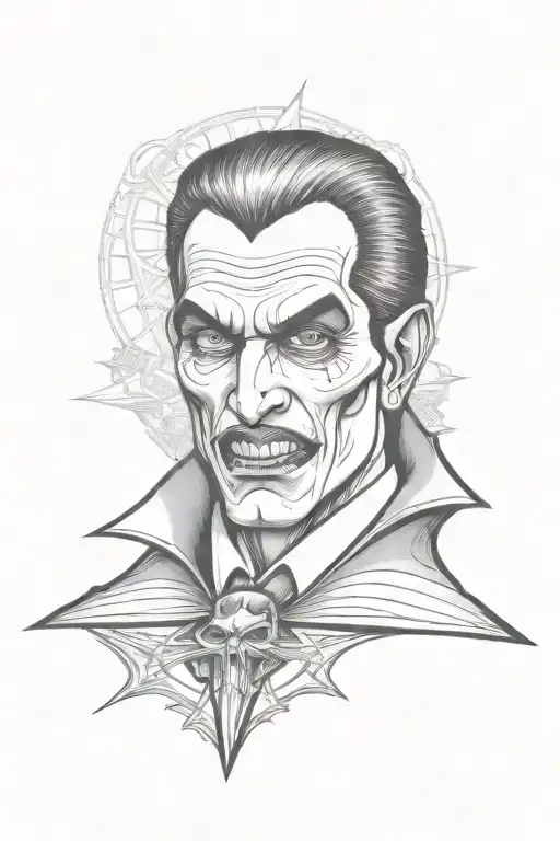 Chicano Style Vampire With Skull