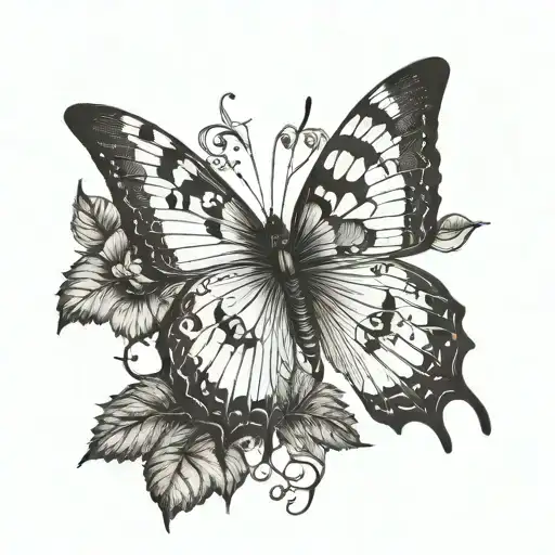 Butterfly With Tree In It