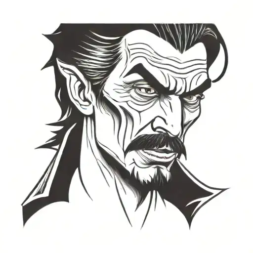 Vampire With Mustache Chicano Style Portrait