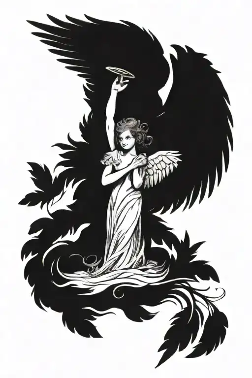 Angel With Many Wings And Many Feathers