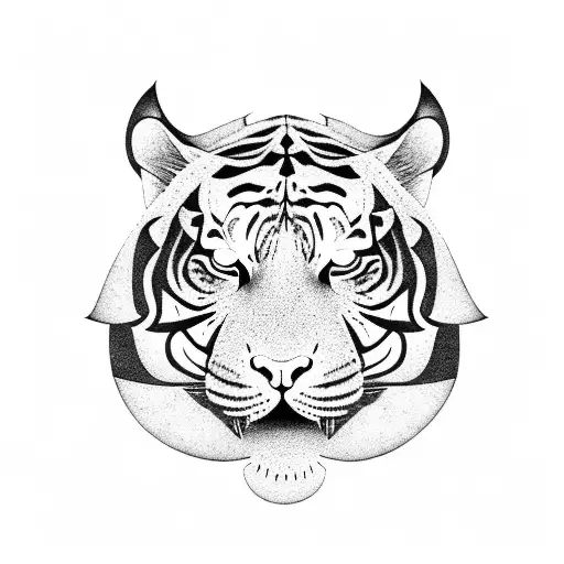 Tiger And Nordic Viking