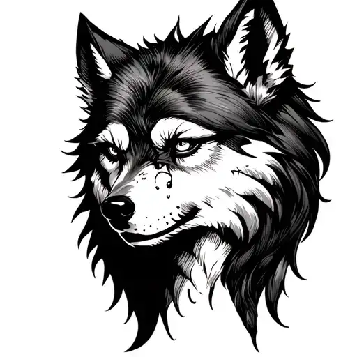 Bad Wolf With Scar In Her One Eye Inside