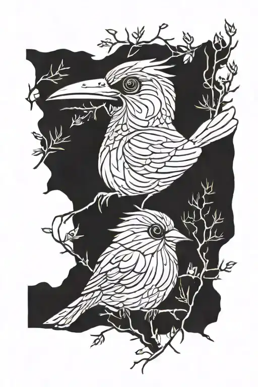 Singing Bird Made From Spruce Tree Growing