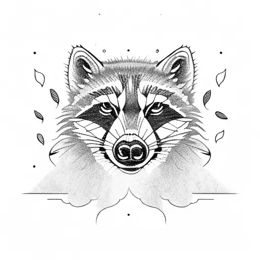 Raccoon Head Howling Like A Wolf