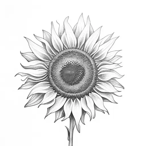 Sunflower With The Name Madison As Stem