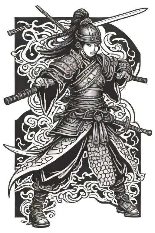 Caucasic Female Samurai Warrior