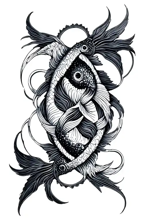 Pisces And Gemini Tattoo Intertwined Symbolizing
