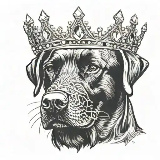 Black Lab With Jeweled Crown