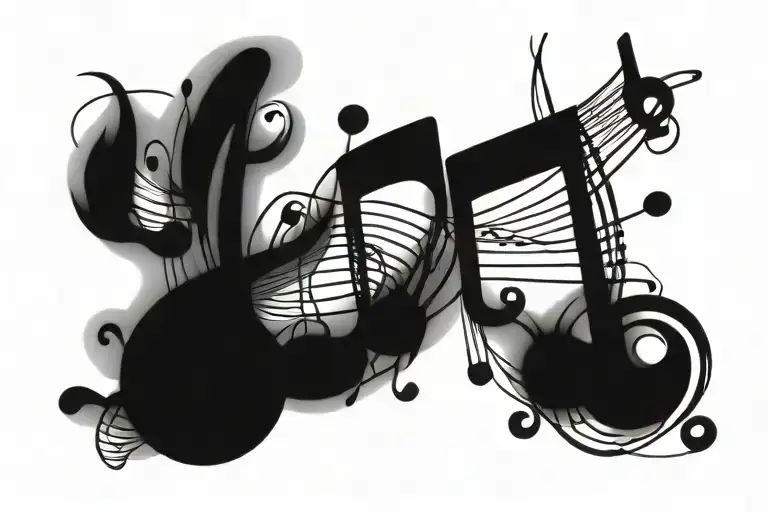 Music Notes Flowing