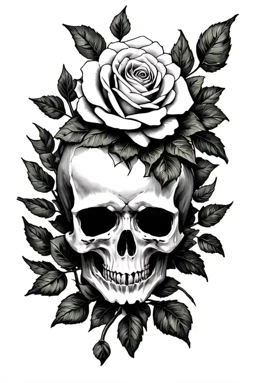 Totenkopf Rosen Roman Numbers