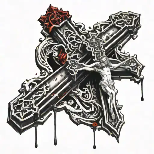 Gothic Crucifix Dripping With Blood