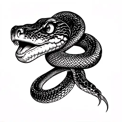 Snake On Neck And Side