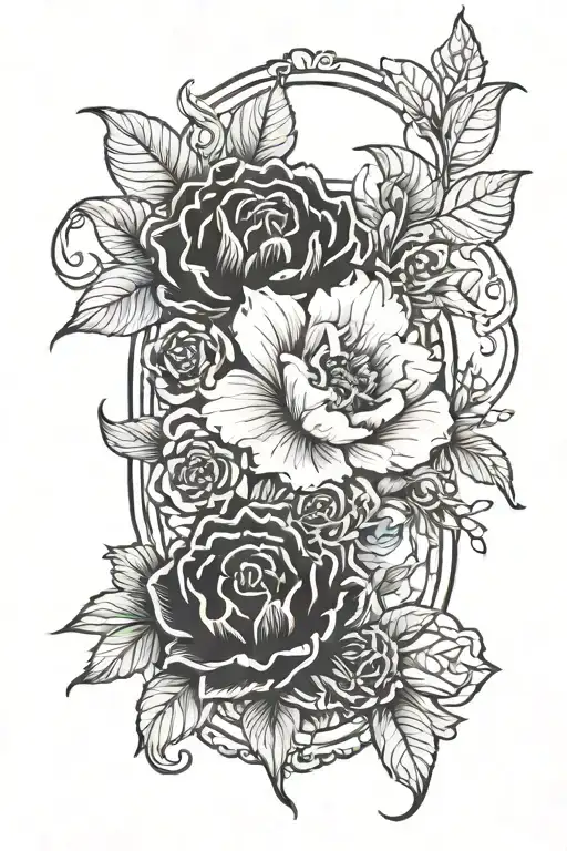 Dark Flowers In Frame