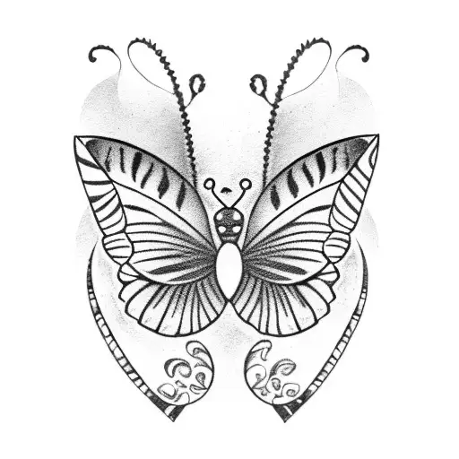 Mini Butterflies Into A Tiger Lily