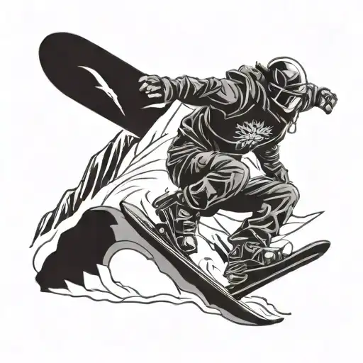 A Snowboarder Shredding Down A Mountain With A Heavy Metal Concert In The Background