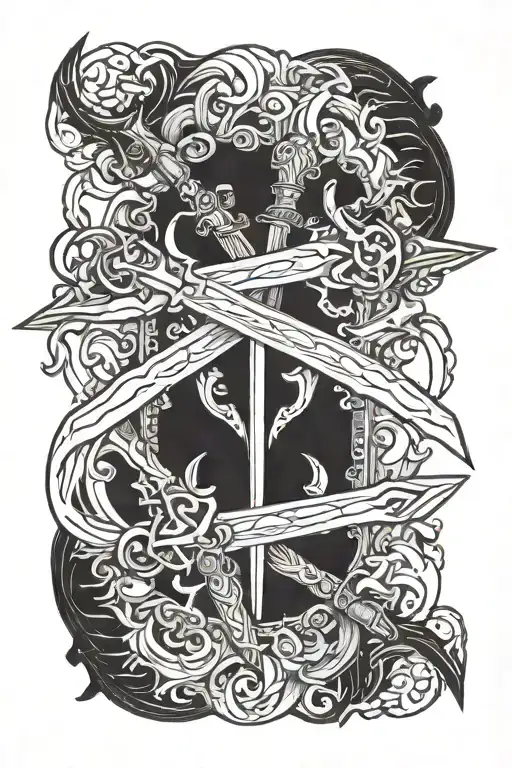 Two Sword Making A Gemini Simbol