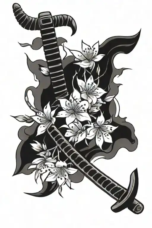 Katana And Sakura Blossom
