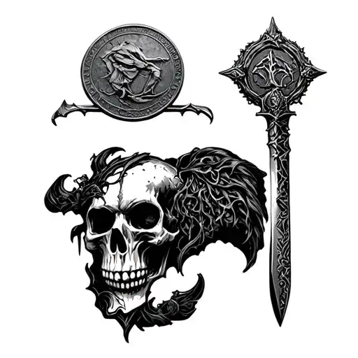 Valar Morghulis Skull Coin And Kniffe