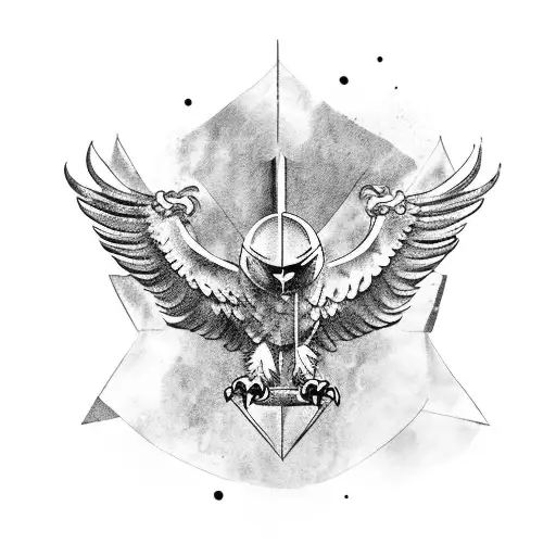 Eagle Carrying A Gladiator Helmet In Its Talons