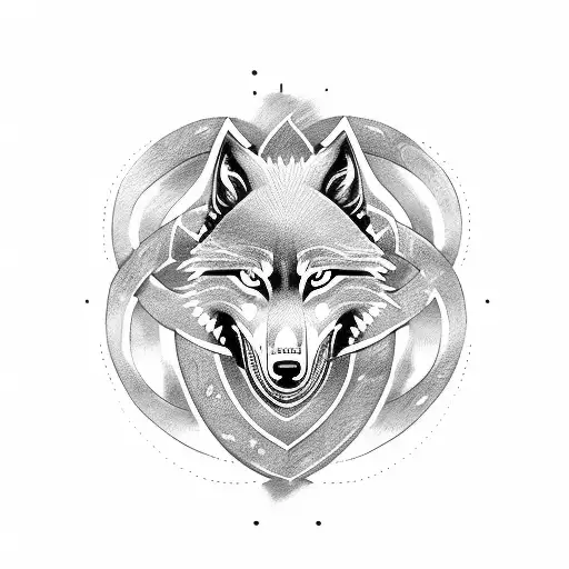 Viking Rune Symbols Forming The Shape Of A Wolf