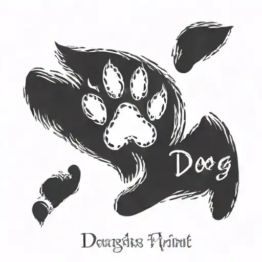 Dog Paw Print With Duchess Name Written