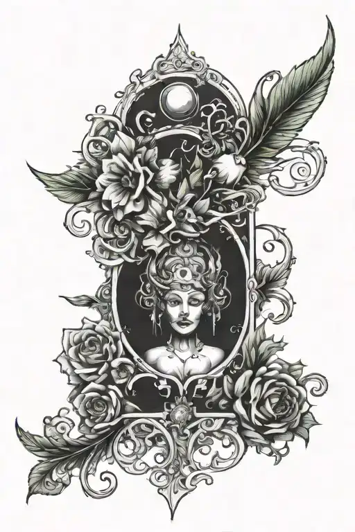 Create A 4X2 Cover Up Design To Go Over A Green Tattoo That Says Destiny