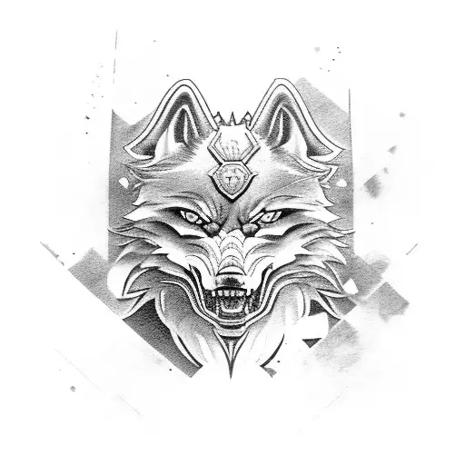 A Fierce Wolf In A Samurai Armor Training At The Gym