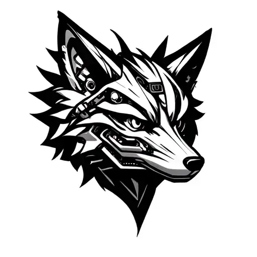 Mechanical Fox Head Made Of Charging Battery Parts