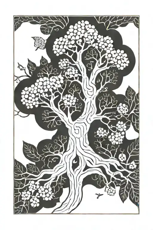 Scandinavian Tree Without Leaves And Flowers