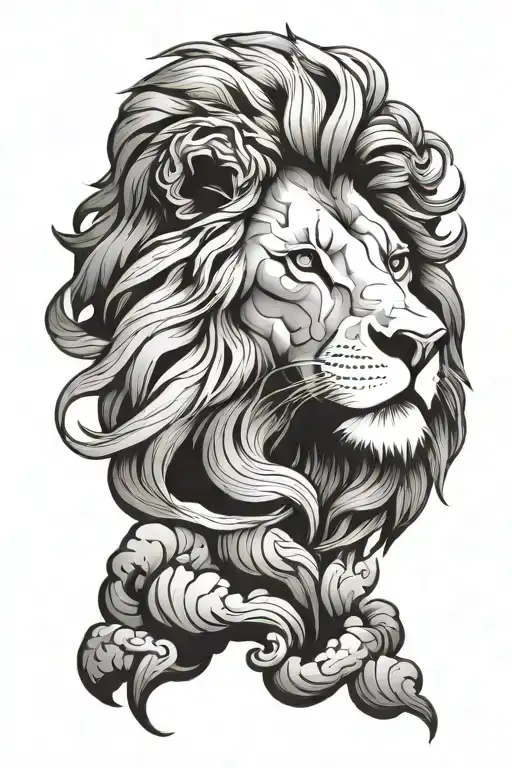 Lion Face Clouds Forming The Shape