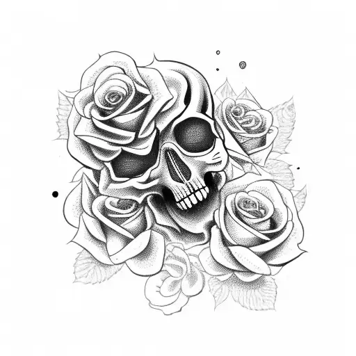 Gemini Skull With Roses