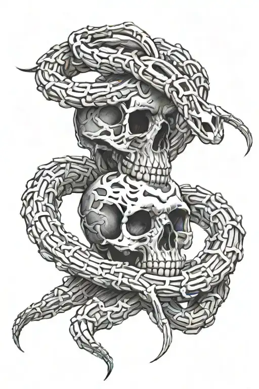 Bone Hand With Snake Wrapped Through The Bones