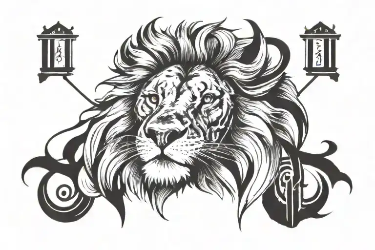 Lion With Fountain Pen Writiing