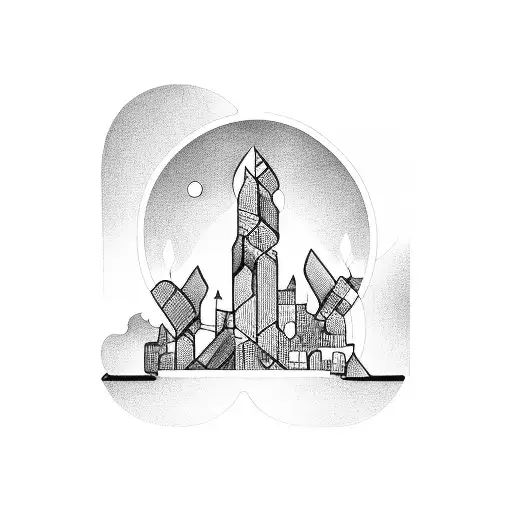 A Group Of Diverse People Holding Hands And Forming The Shape Of A City