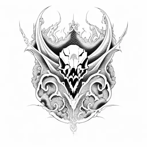 Dragon Skull Dark Waves